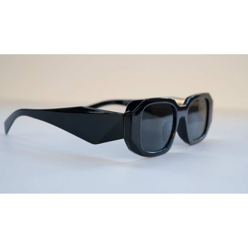 Prada 8251 Sunglasses Black Rectangular Full Rim Plastic Frames 52-18-141 - Picture 8 of 12
